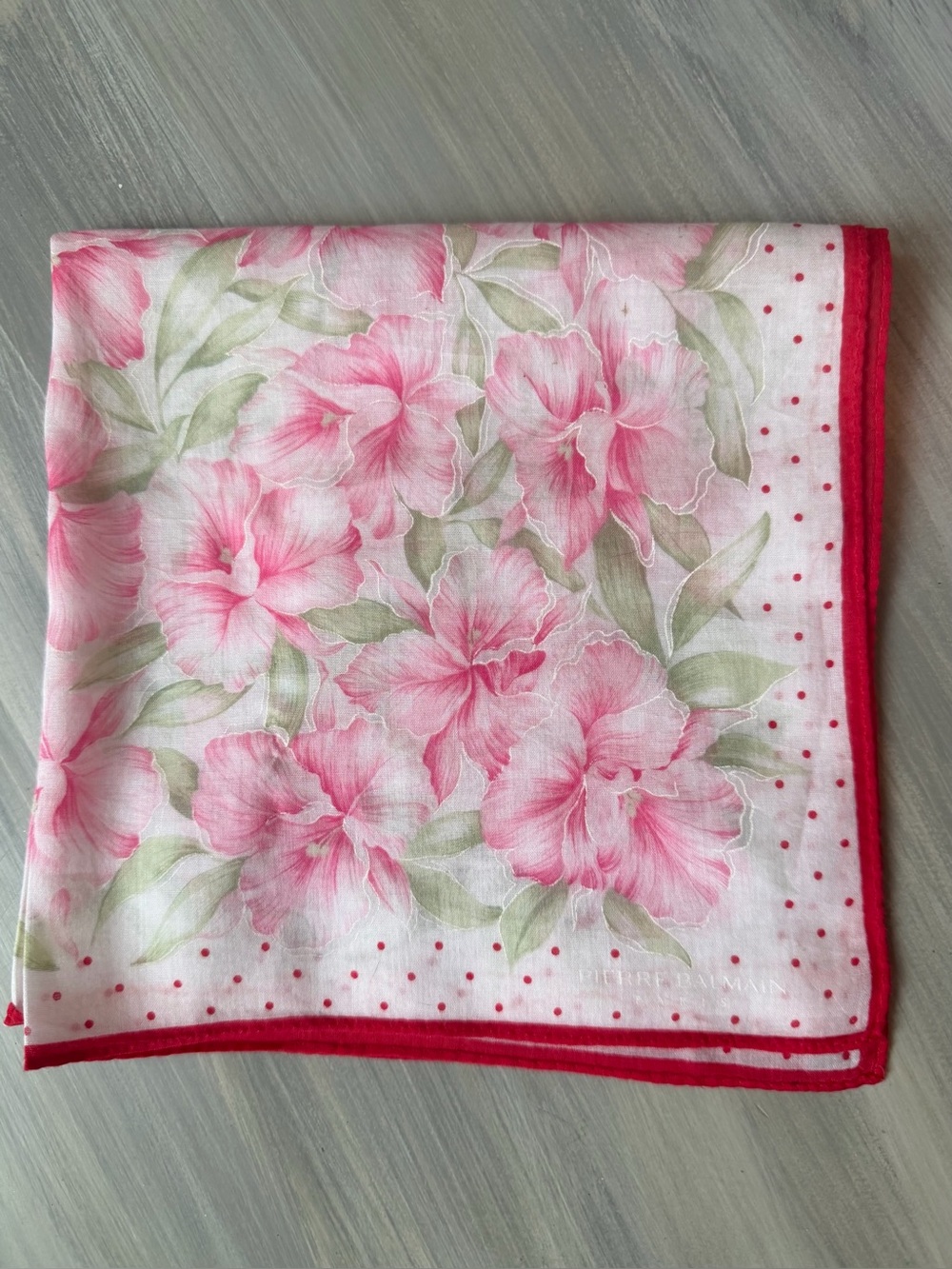Balmain Floral Floral Pink White Handkerchief Scarf Bandana Bag Cottagecore